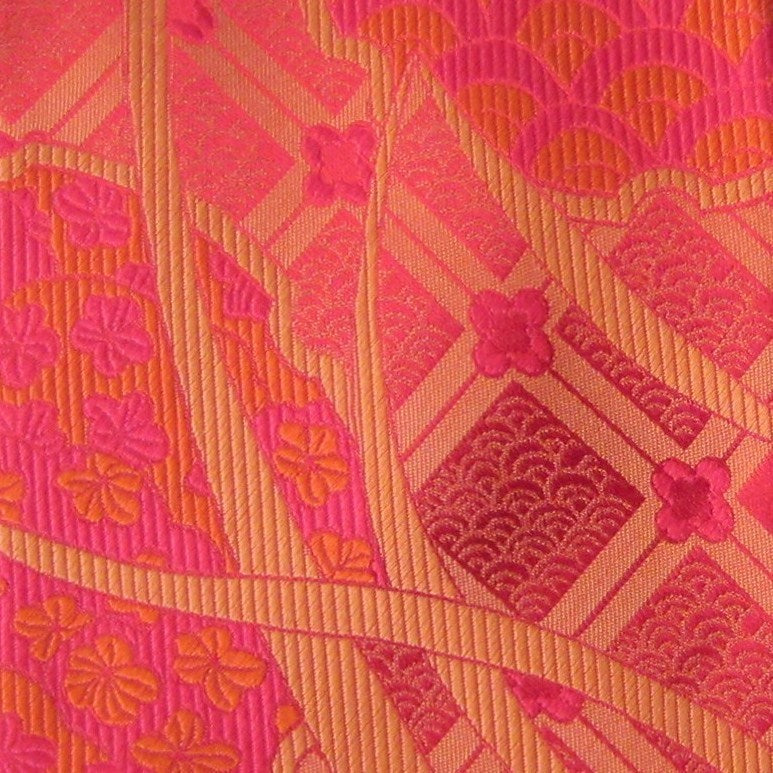 Hydrangea-Red & Gold  Silk Tie
