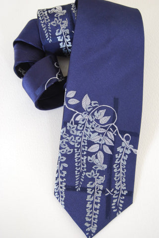 Wisteria-Blue & Silver  Silk Tie