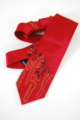 Wisteria-Red  Silk Tie