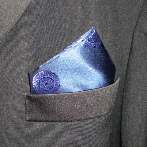 Navy Mon pocket square